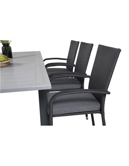 Matgrupp Albany med Anna matstolar, 160 × 100 cm