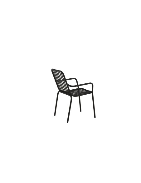 Matstol Peking, Svart/Offwhite