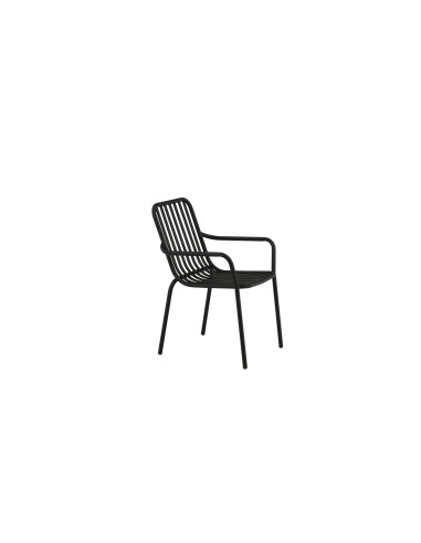 Matstol Peking, Svart/Offwhite