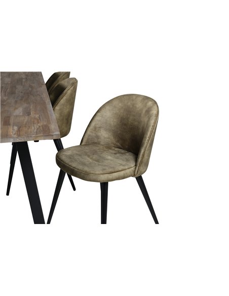Matgrupp Malang med Velvet matstolar, 250 × 100 cm