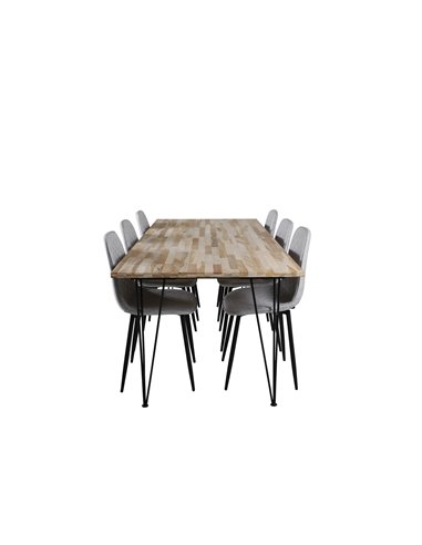 Matgrupp Bali med Polar matstolar, 200 × 90 cm