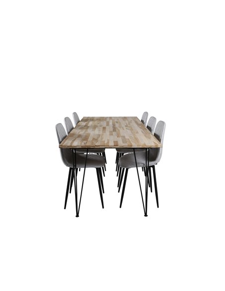 Matgrupp Bali med Polar matstolar, 200 × 90 cm