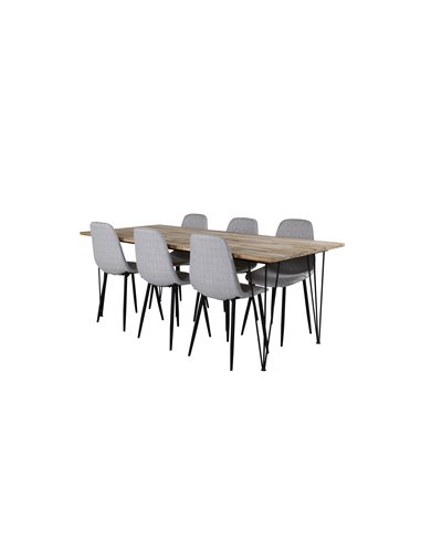 Matgrupp Bali med Polar matstolar, 200 × 90 cm