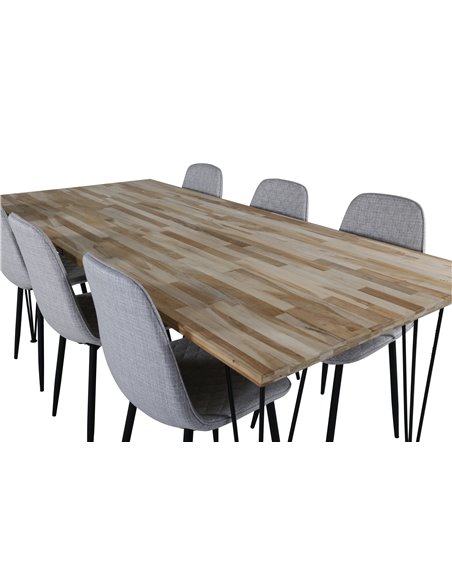 Matgrupp Bali med Polar matstolar, 200 × 90 cm