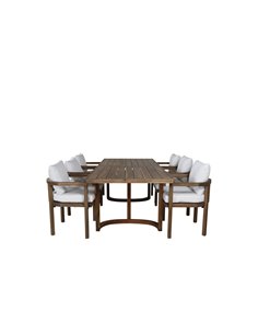 Matgrupp Erica med Erica matstolar, 100 × 214 cm