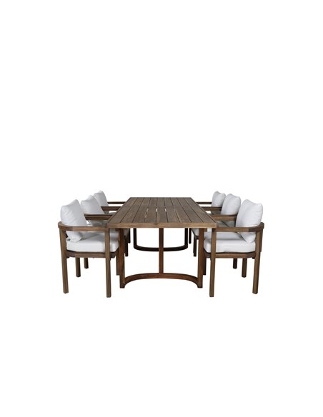 Matgrupp Erica med Erica matstolar, 100 × 214 cm