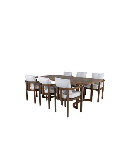 Matgrupp Erica med Erica matstolar, 100 × 214 cm