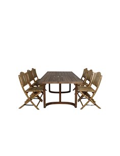 Matgrupp Erica med Cane matstolar, 100 × 214 cm