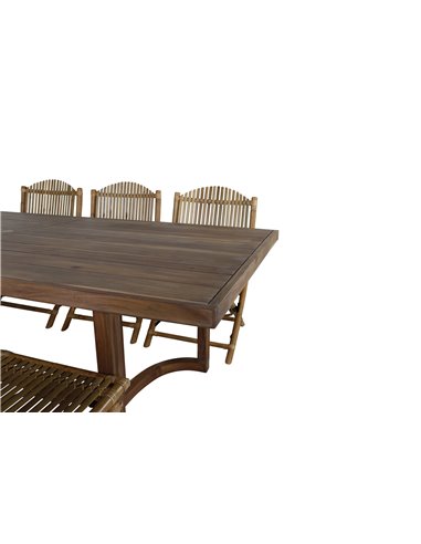 Matgrupp Erica med Cane matstolar, 100 × 214 cm