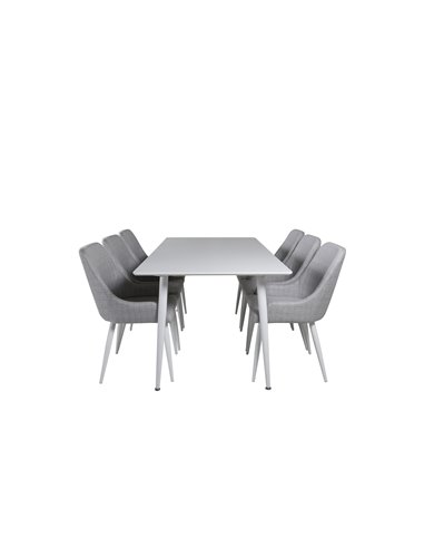 Matgrupp Polar med Plaza matstolar, 180 × 90 cm