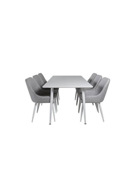 Matgrupp Polar med Plaza matstolar, 180 × 90 cm