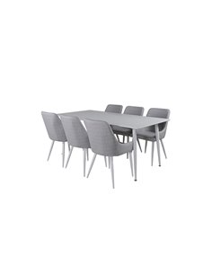 Matgrupp Polar med Plaza matstolar, 180 × 90 cm 2
