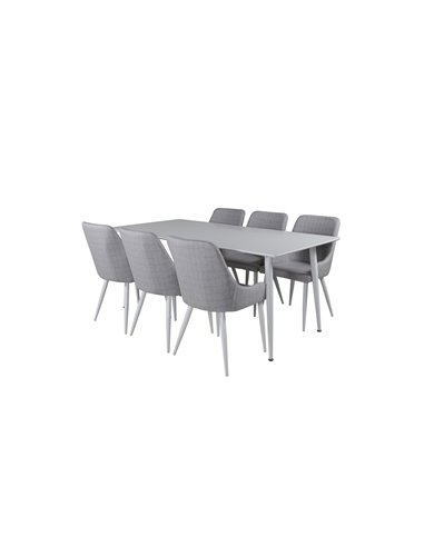 Matgrupp Polar med Plaza matstolar, 180 × 90 cm