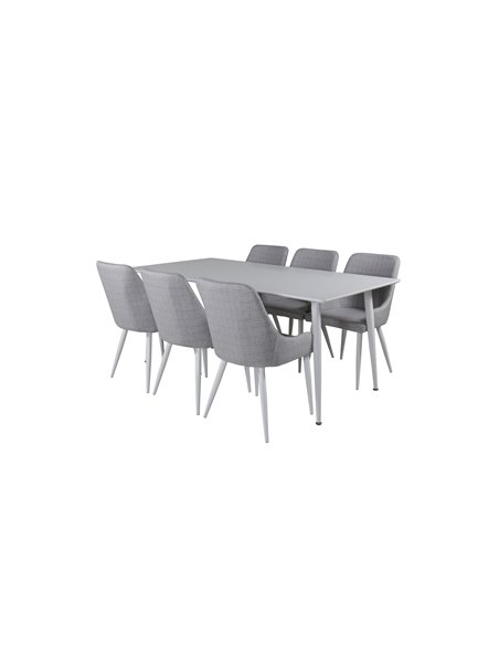 Matgrupp Polar med Plaza matstolar, 180 × 90 cm