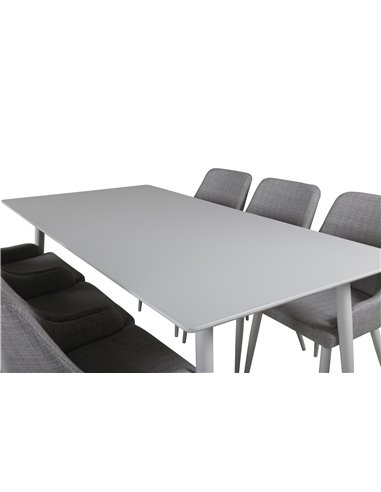 Matgrupp Polar med Plaza matstolar, 180 × 90 cm