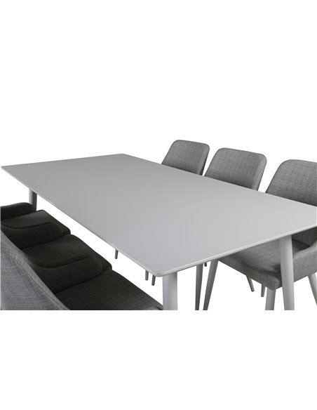 Matgrupp Polar med Plaza matstolar, 180 × 90 cm