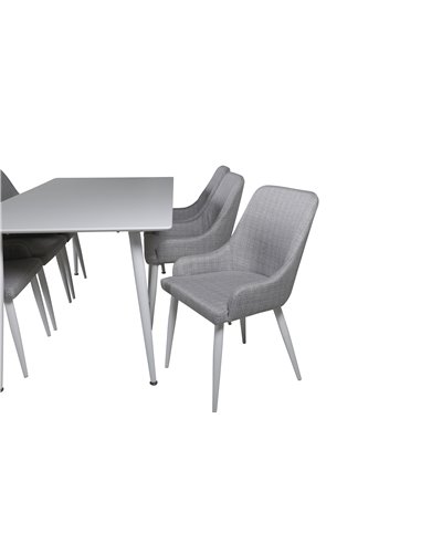 Matgrupp Polar med Plaza matstolar, 180 × 90 cm