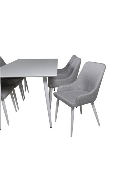 Matgrupp Polar med Plaza matstolar, 180 × 90 cm