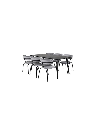 Matgrupp Dipp med Arrow matstolar, 180 × 90 cm