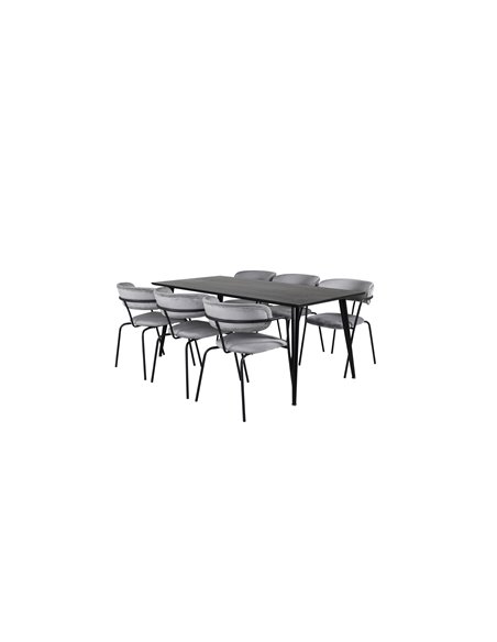 Matgrupp Dipp med Arrow matstolar, 180 × 90 cm