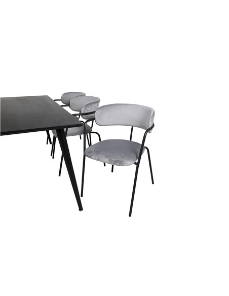 Matgrupp Dipp med Arrow matstolar, 180 × 90 cm