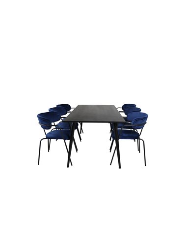 Matgrupp Dipp med Arrow matstolar, 180 × 90 cm