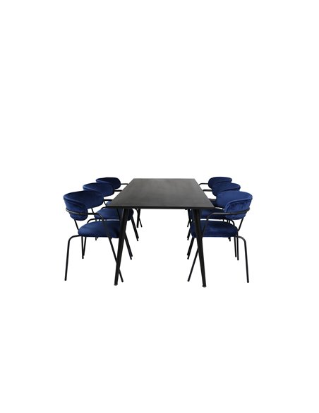 Matgrupp Dipp med Arrow matstolar, 180 × 90 cm