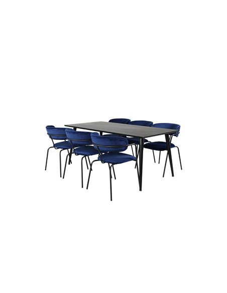 Matgrupp Dipp med Arrow matstolar, 180 × 90 cm