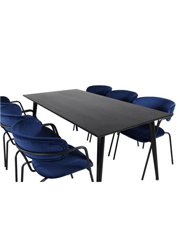 Matgrupp Dipp med Arrow matstolar, 180 × 90 cm