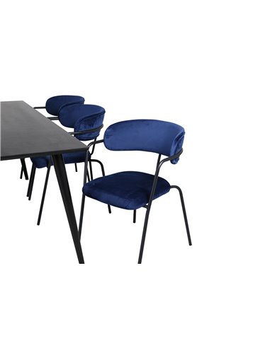 Matgrupp Dipp med Arrow matstolar, 180 × 90 cm