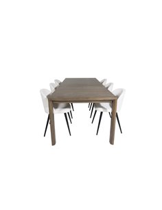 Matgrupp Slider med Velvet matstolar, 170 × 95 cm