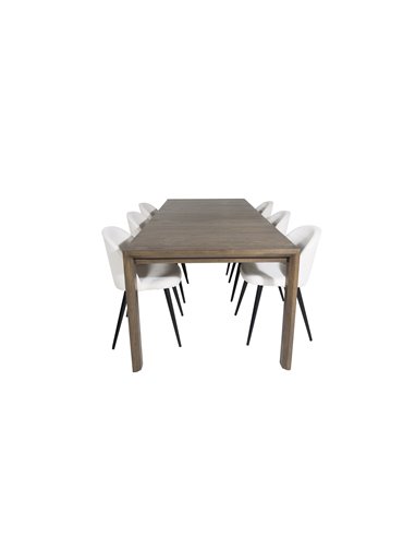 Matgrupp Slider med Velvet matstolar, 170 × 95 cm