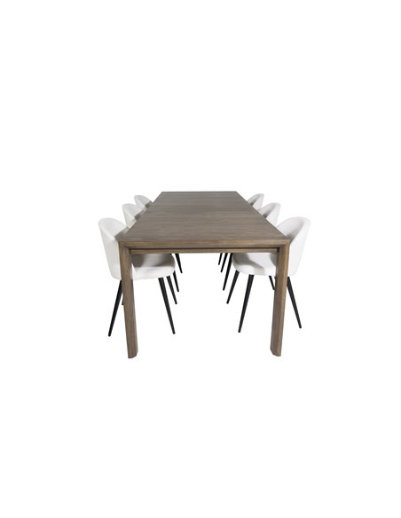 Matgrupp Slider med Velvet matstolar, 170 × 95 cm