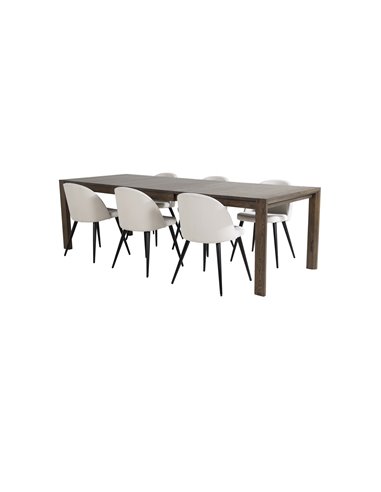 Matgrupp Slider med Velvet matstolar, 170 × 95 cm