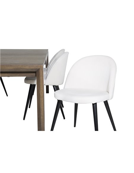 Matgrupp Slider med Velvet matstolar, 170 × 95 cm