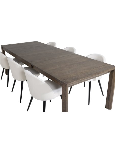 Matgrupp Slider med Velvet matstolar, 170 × 95 cm