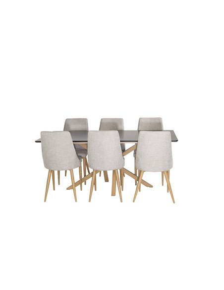Matgrupp Piazza med Leone matstolar, 180 × 90 cm