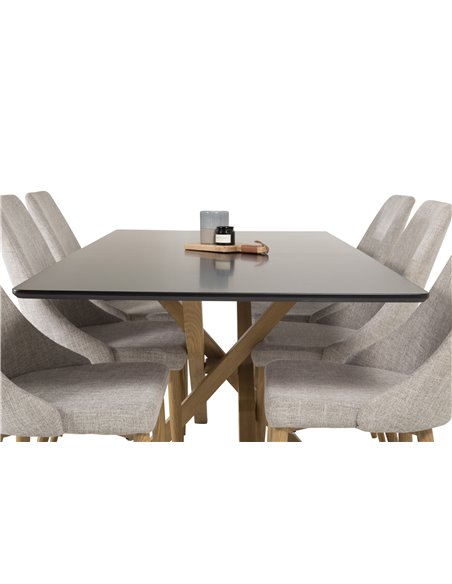 Matgrupp Piazza med Leone matstolar, 180 × 90 cm