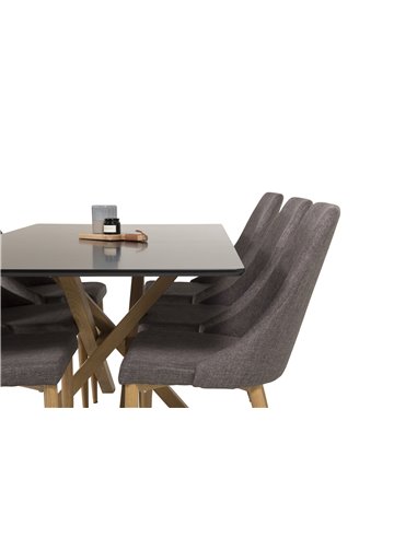 Matgrupp Piazza med Leone matstolar, 180 × 90 cm