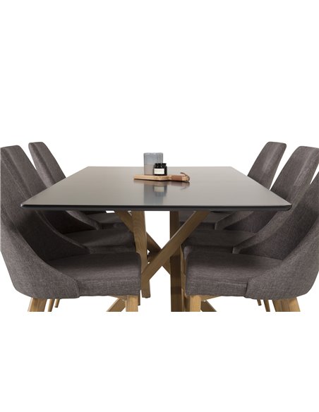 Matgrupp Piazza med Leone matstolar, 180 × 90 cm