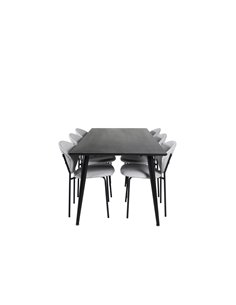 Matgrupp Dipp med Vault matstolar, 180 × 90 cm