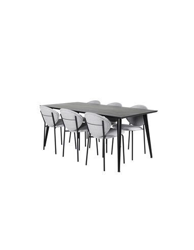 Matgrupp Dipp med Vault matstolar, 180 × 90 cm