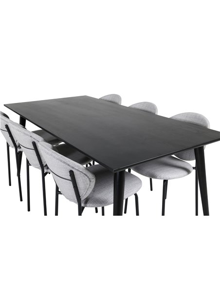 Matgrupp Dipp med Vault matstolar, 180 × 90 cm