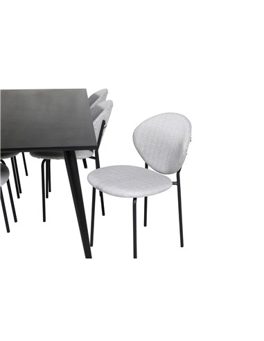 Matgrupp Dipp med Vault matstolar, 180 × 90 cm