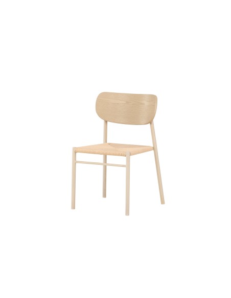 Matstol Polly, Beige/Vitlaserad