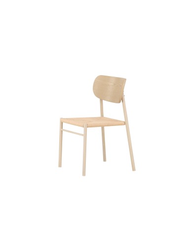 Matstol Polly, Beige/Vitlaserad