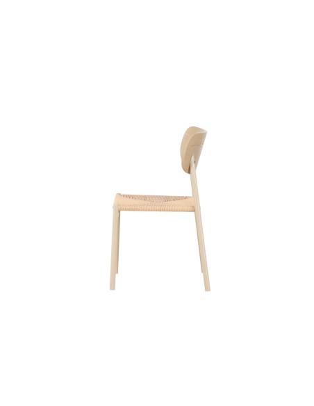 Matstol Polly, Beige/Vitlaserad