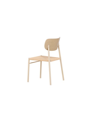 Matstol Polly, Beige/Vitlaserad