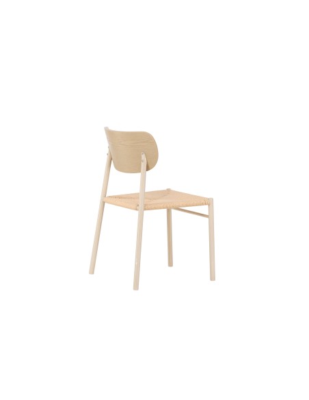 Matstol Polly, Beige/Vitlaserad