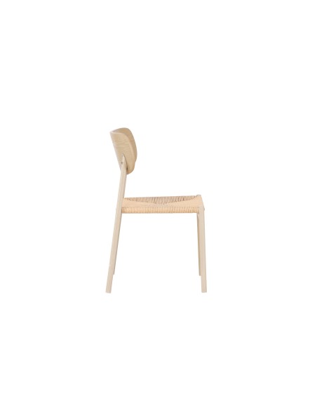Matstol Polly, Beige/Vitlaserad